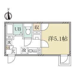 LILAS TERRACE西糀谷(1K/2階)の間取り写真