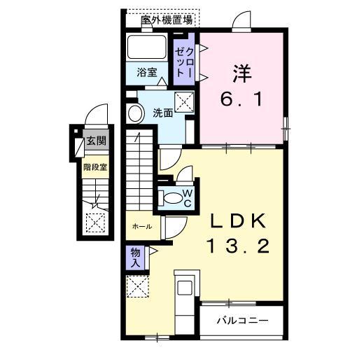 OKUSAWA COURT(1LDK/2階)の間取り写真