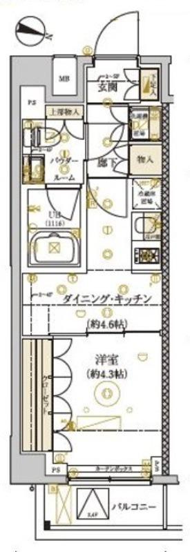 ドムススタイル武蔵小山(1DK/3階)の間取り写真