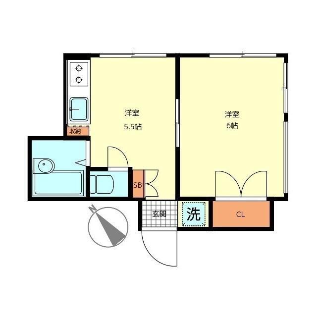T.K第二哲学堂(1DK/3階)の間取り写真