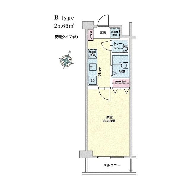 ドルフ喜多見(1K/2階)の間取り写真