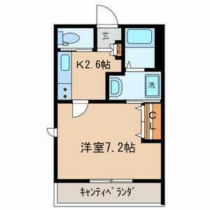カーサ・T(1K/2階)の間取り写真