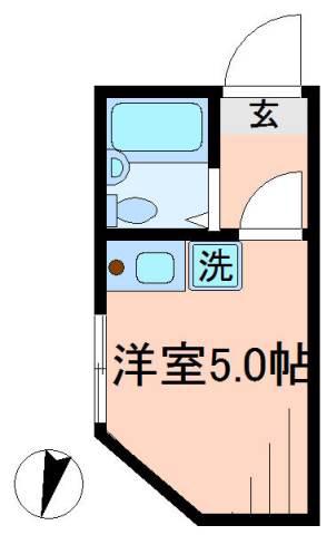 ブルーム北千住(ワンルーム/1階)の間取り写真