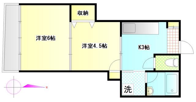 桜井マンション(2K/2階)の間取り写真