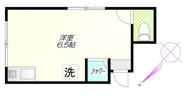 鈴大アパート(ワンルーム/1階)の間取り写真