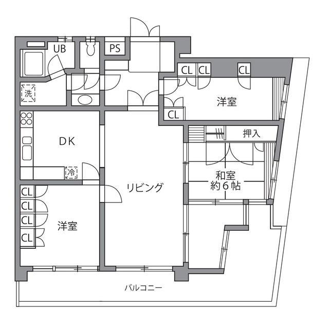 アミューズハウス(3SLDK/3階)の間取り写真