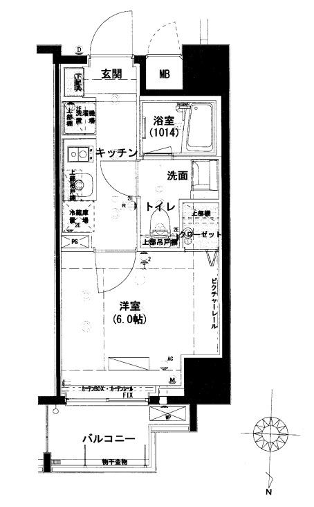 ハーモニーレジデンス池袋002(1K/4階)の間取り写真