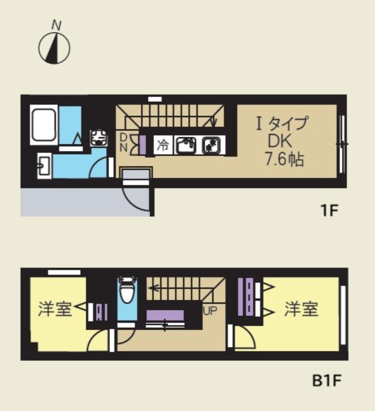 CREAL新高円寺(2DK/1階)の間取り写真