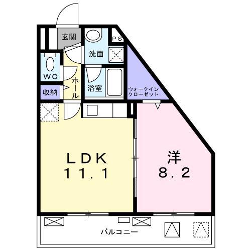 グランドレジデンスMエイト(1LDK/3階)の間取り写真