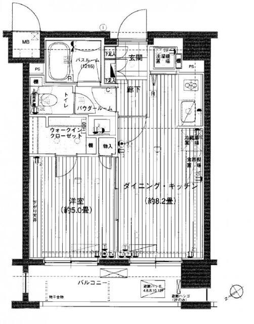 LA.スイート上野(1DK/4階)の間取り写真