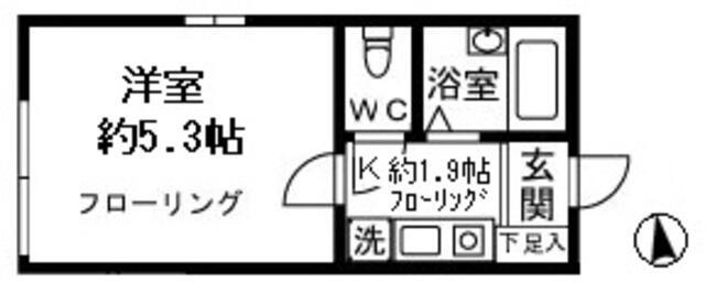 ジョンシェ高円寺(1K/1階)の間取り写真