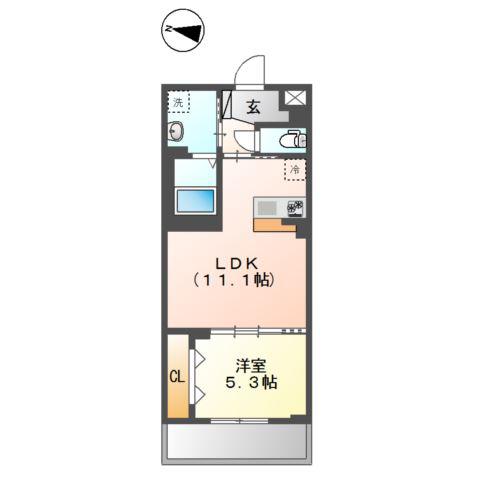 梅田3丁目マンション工事(1LDK/1階)の間取り写真