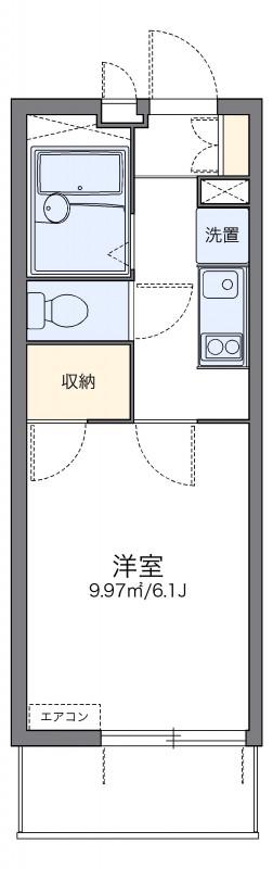 レオパレスすずしろ(1K/2階)の間取り写真