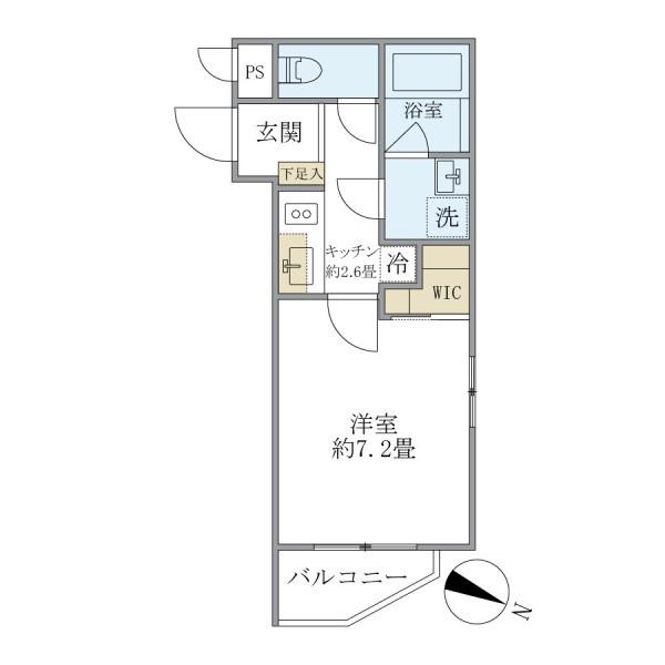 THE SHINAGAWA イースト RESIDENCE(1K/2階)の間取り写真