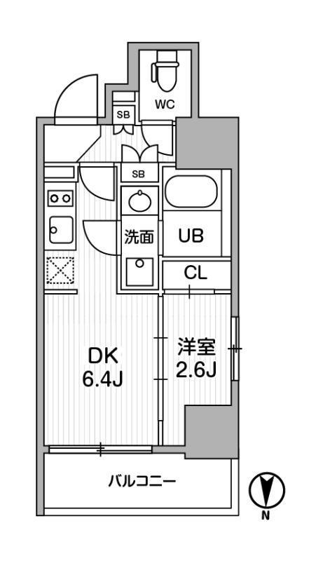 グラシアプレイス東陽町(1DK/2階)の間取り写真