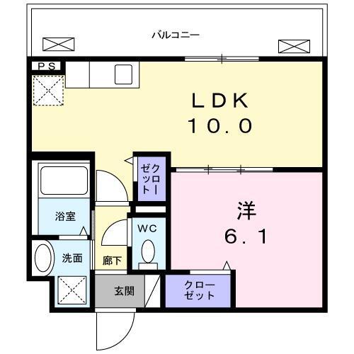 フォンテ クレラ(1LDK/5階)の間取り写真