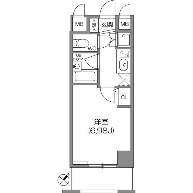 ジョイシティ小石川(1K/3階)の間取り写真