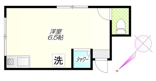 鈴大アパート(ワンルーム/2階)の間取り写真