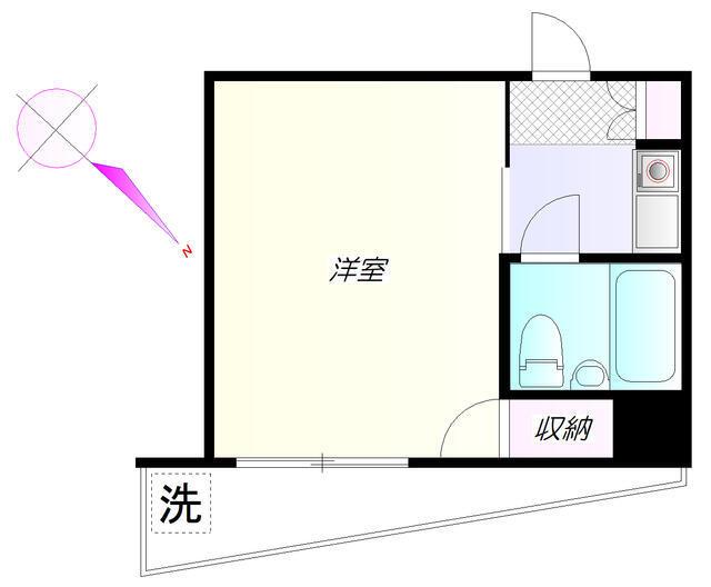 ハイツベルグ上池台(1K/5階)の間取り写真